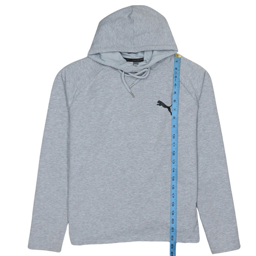 Puma Womens Grey Hoodie Size 14 Pullover Drawstring Logo Sweatshirt