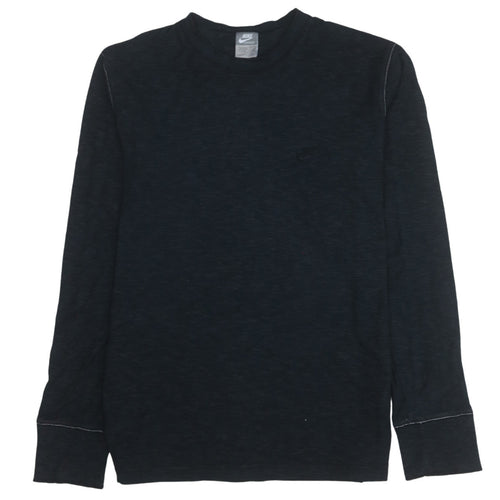 Nike Men's Black Long Sleeve Crew Neck Cotton T-Shirt L