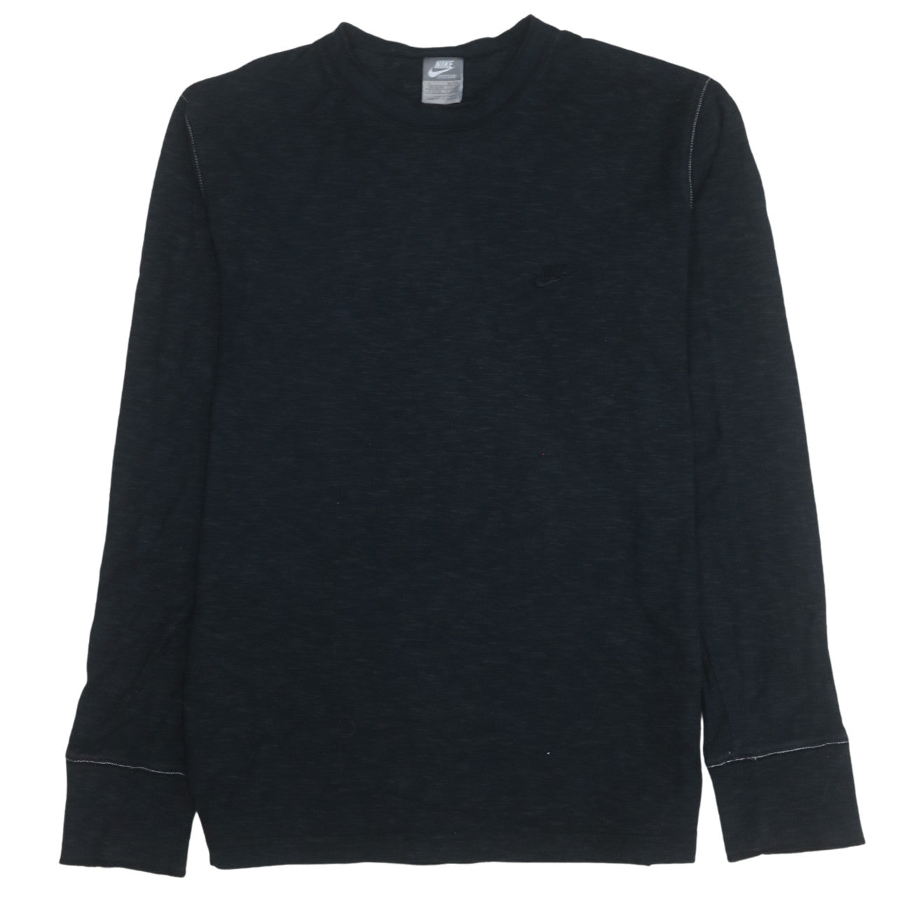 Nike Men's Black Long Sleeve Crew Neck Cotton T-Shirt L