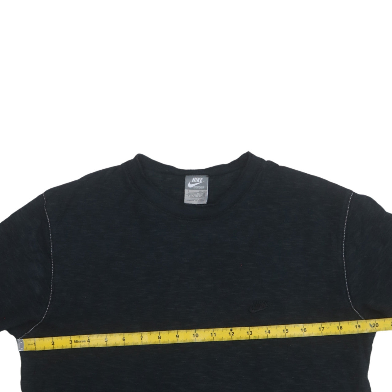Nike Men's Black Long Sleeve Crew Neck Cotton T-Shirt L