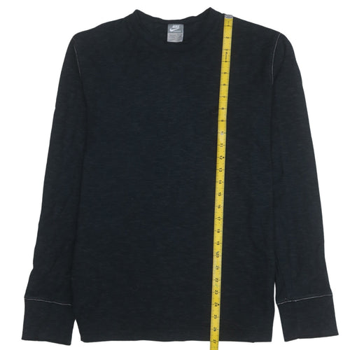 Nike Men's Black Long Sleeve Crew Neck Cotton T-Shirt L