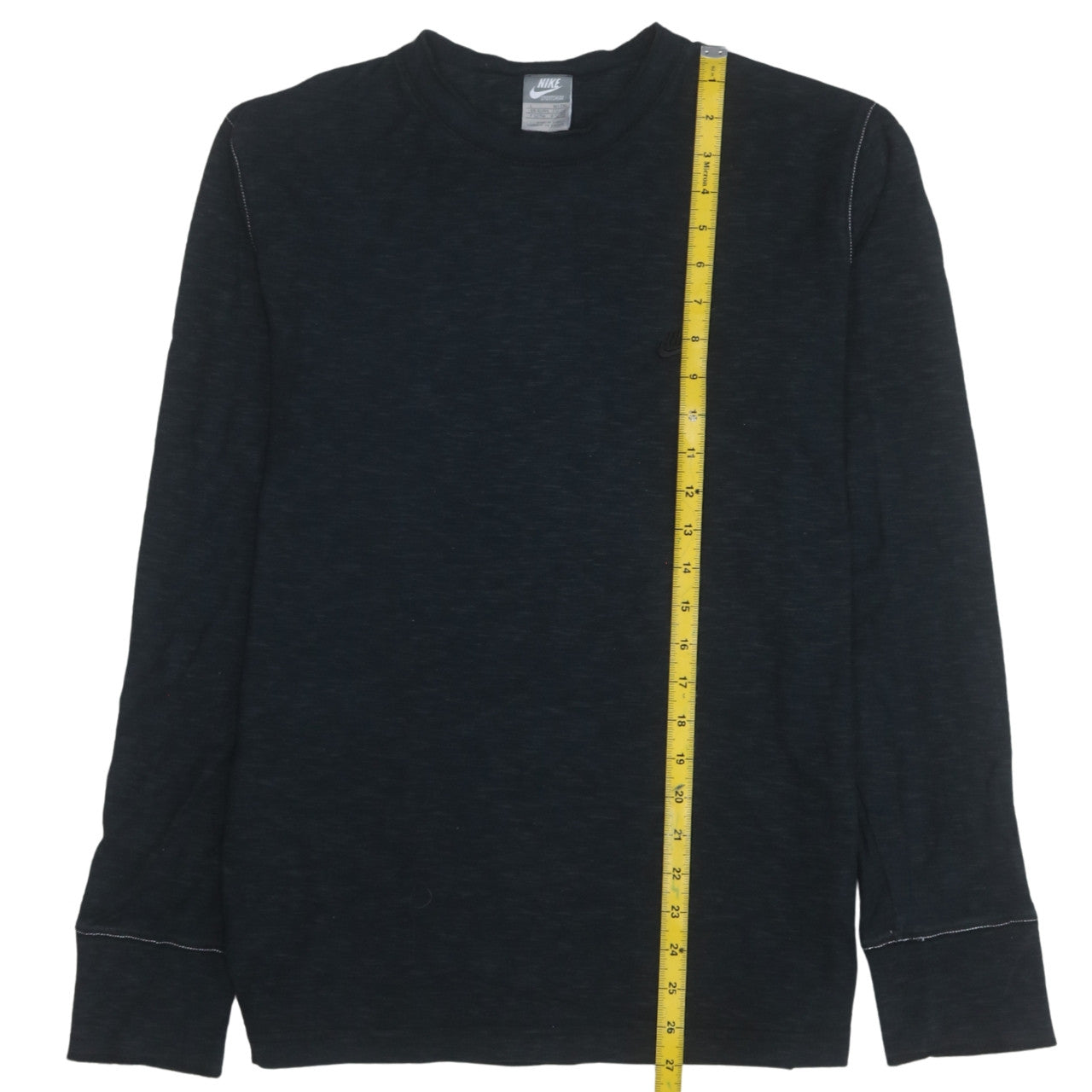 Nike Men's Black Long Sleeve Crew Neck Cotton T-Shirt L