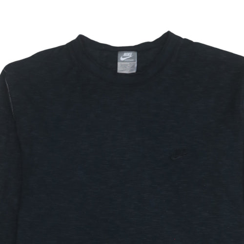 Nike Men's Black Long Sleeve Crew Neck Cotton T-Shirt L