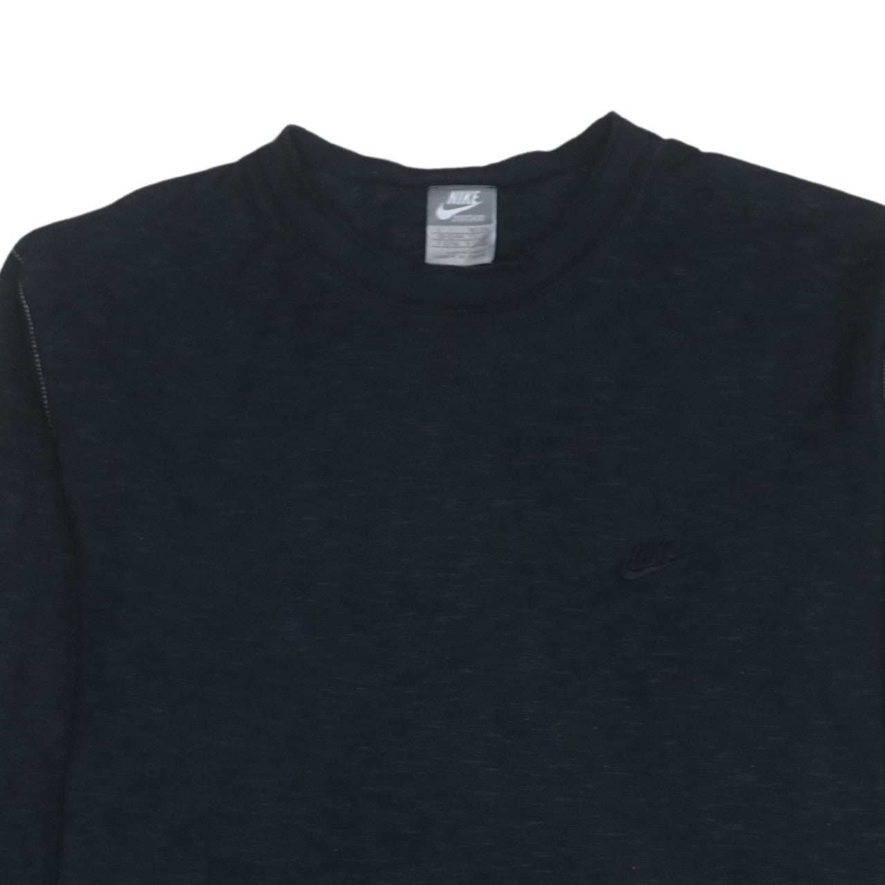 Nike Men's Black Long Sleeve Crew Neck Cotton T-Shirt L