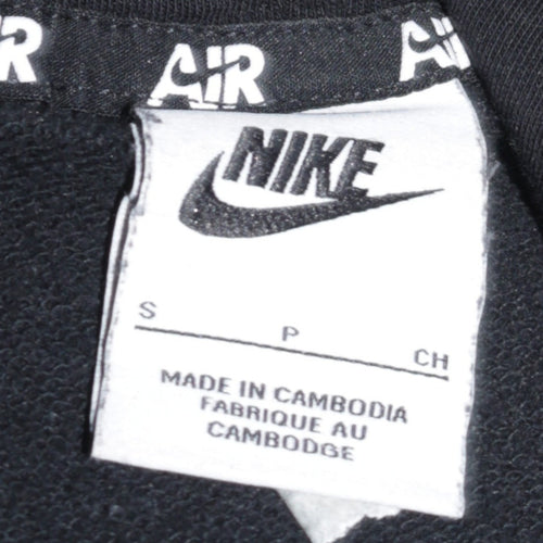 Nike Air Mens Black Pullover Hoodie Size S Regular Fit Fleece