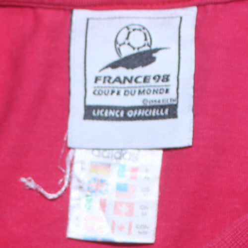 Adidas Womens Red England France 98 T-Shirt Size M Short Sleeve Sports Top