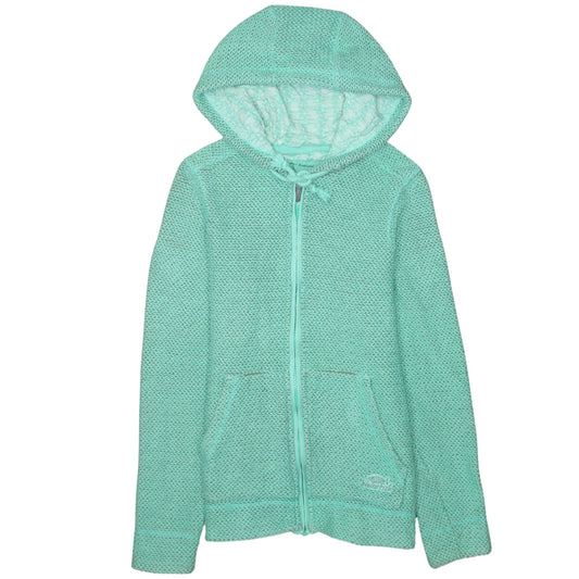 Weird Fish Women's Green Full Zip Hoodie Size 10 Cotton Blend