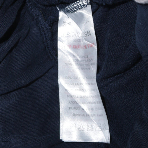 U.S. Polo Assn. Women's Blue Cotton Wide-Leg Sweatpants Size 14