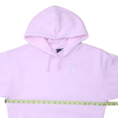 Adidas Women Pink Pullover Hoodie 2XS Cotton Blend Hooded Sweatshirt