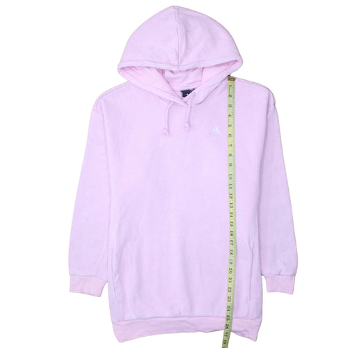 Adidas Women Pink Pullover Hoodie 2XS Cotton Blend Hooded Sweatshirt