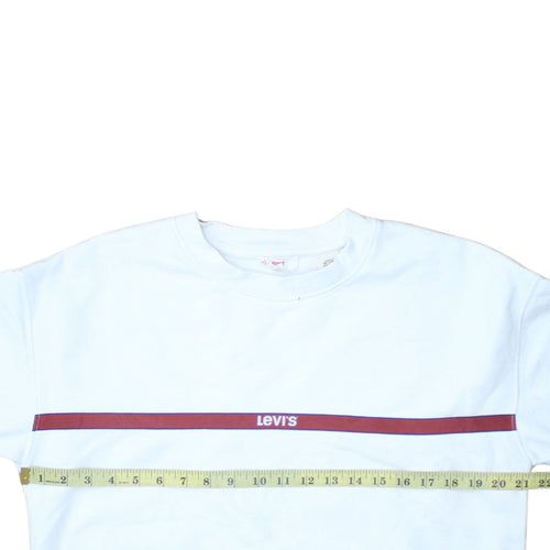 Levi's Women's White Crew Neck Pullover Sweatshirt Small
