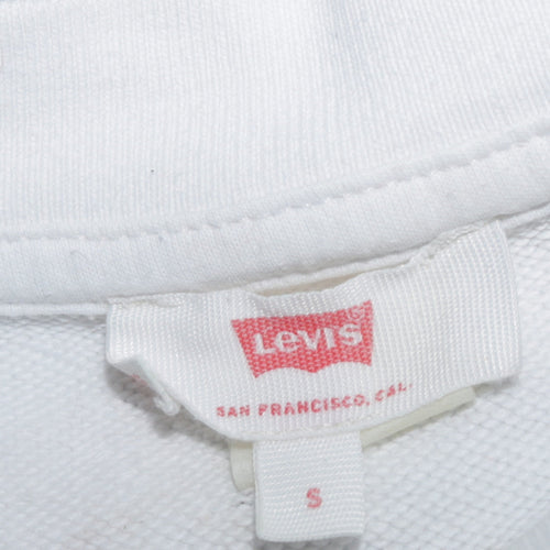 Levi's Women's White Crew Neck Pullover Sweatshirt Small