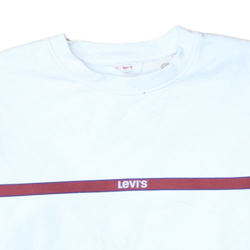 Levi's Women's White Crew Neck Pullover Sweatshirt Small