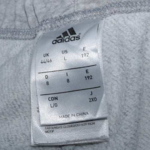 Adidas Womens Grey L Sweatpants Tapered Elastic Waist Casual Trousers