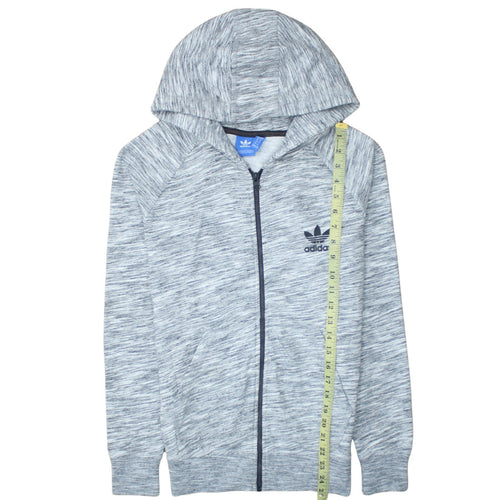 Adidas Women’s Grey Full Zip Hoodie Size 14 Cotton Blend