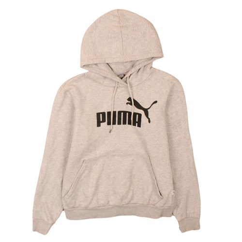 Puma Womens Grey Hoodie Size 12 Pullover Logo Hooded Sweatshirt