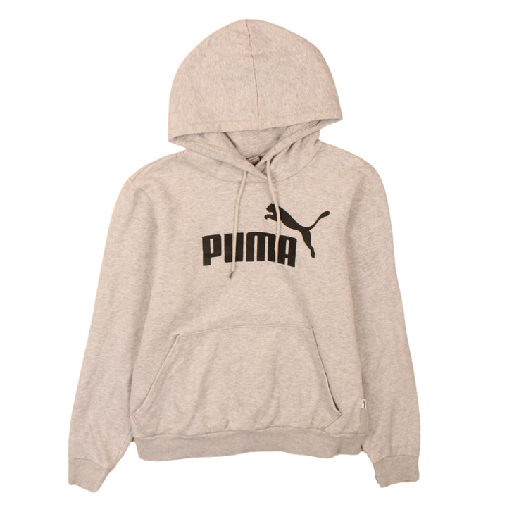 Puma Womens Grey Hoodie Size 12 Pullover Logo Hooded Sweatshirt