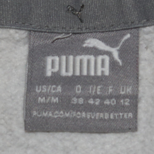 Puma Womens Grey Hoodie Size 12 Pullover Logo Hooded Sweatshirt