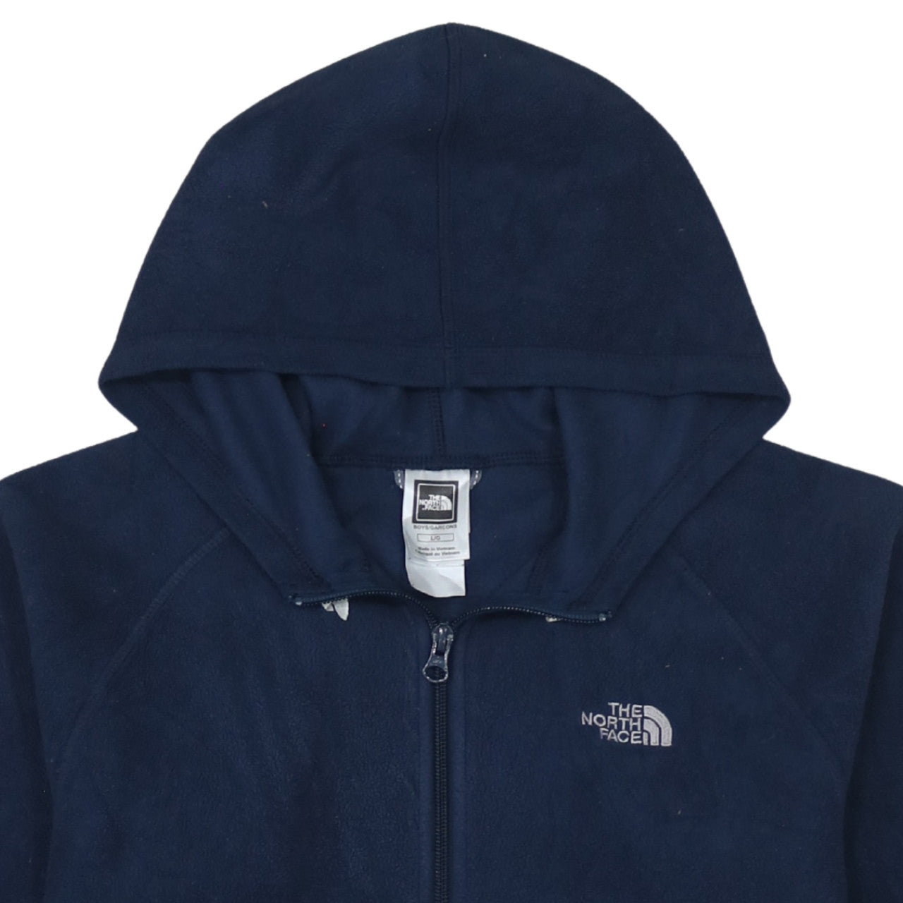 The North Face Boys Navy Blue Full Zip Fleece Hoodie L/G
