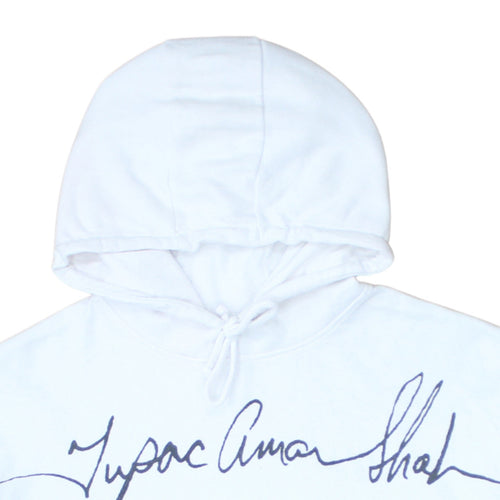 2Pac Women's White Graphic Pullover Hoodie Size S