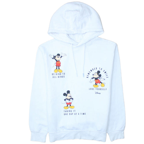 Disney Women White Mickey Mouse Pullover Hoodie XS
