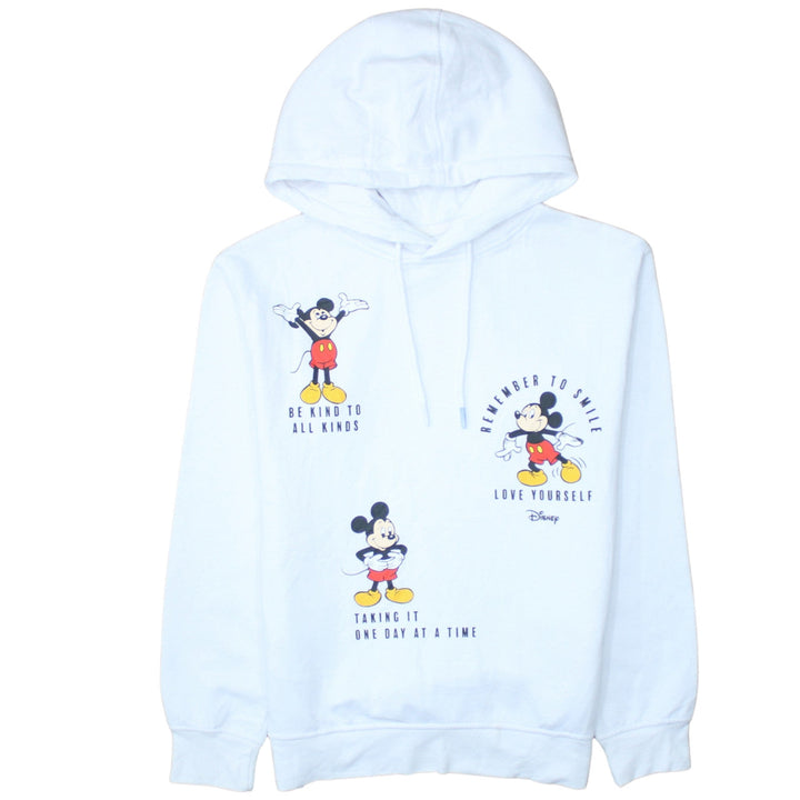 Disney Women White Mickey Mouse Pullover Hoodie XS