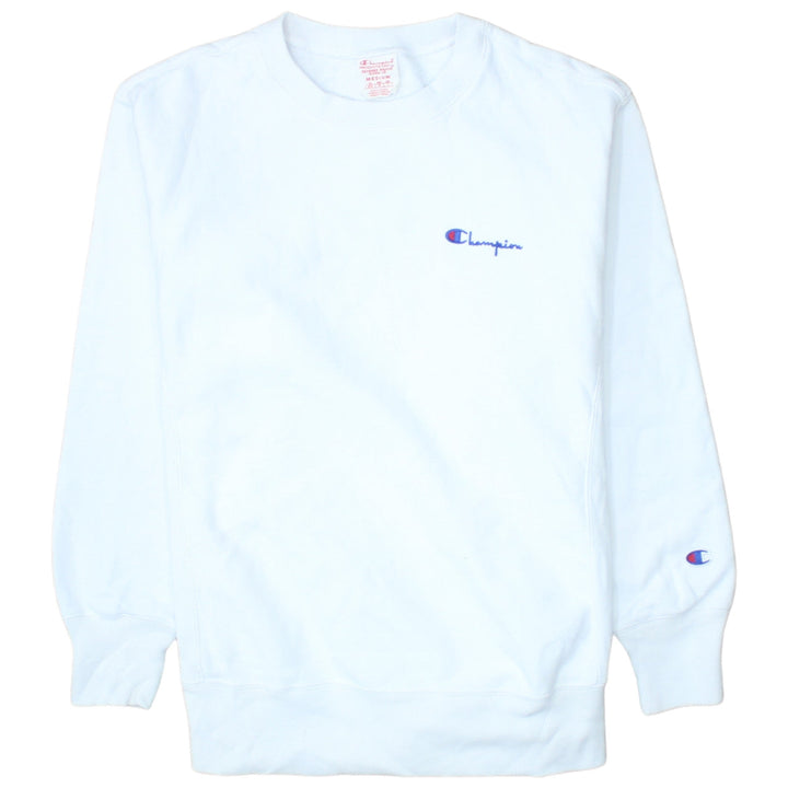 Champion Men's White Reverse Weave Crew Neck Sweatshirt Medium