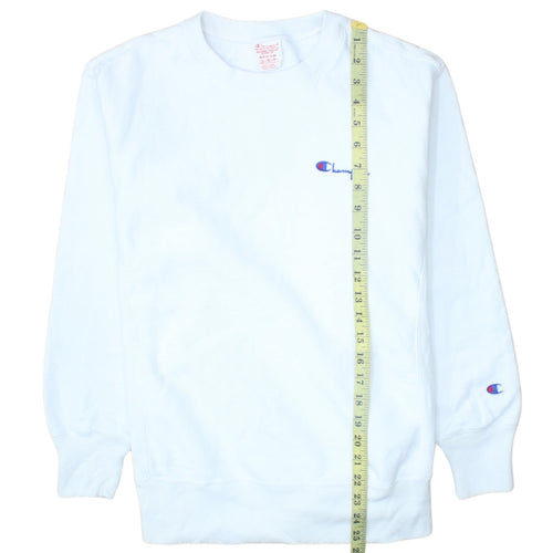 Champion Men's White Reverse Weave Crew Neck Sweatshirt Medium