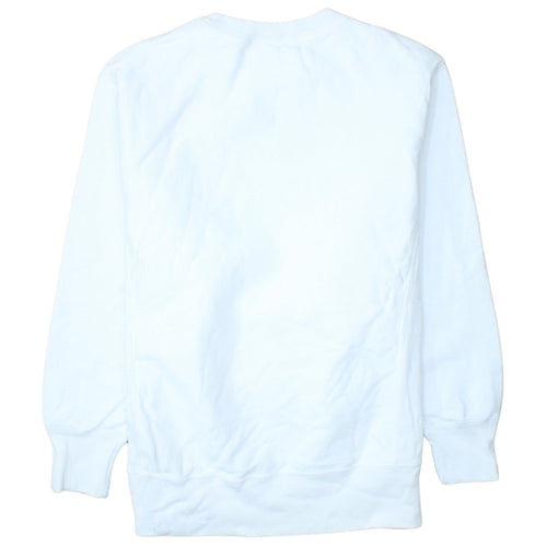 Champion Men's White Reverse Weave Crew Neck Sweatshirt Medium