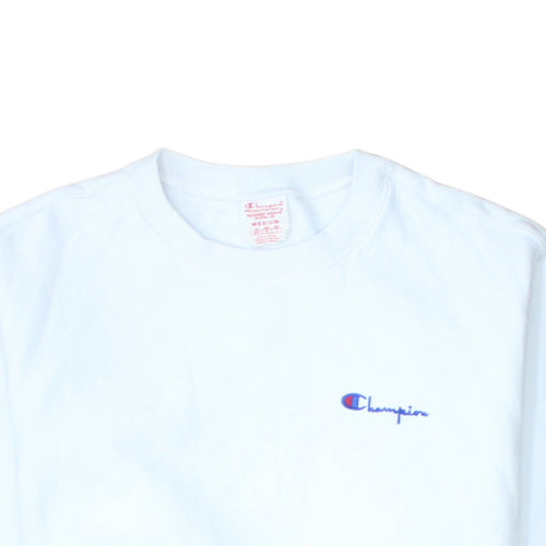 Champion Men's White Reverse Weave Crew Neck Sweatshirt Medium