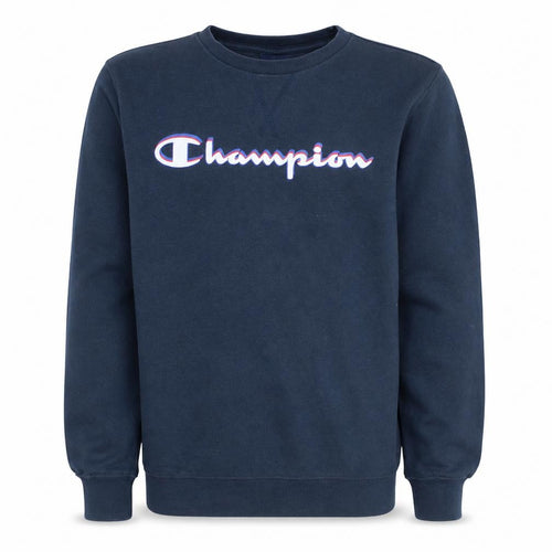 Champion Boys Black Crew Neck Sweatshirt XL 13-14 Years Cotton Blend Logo Casual