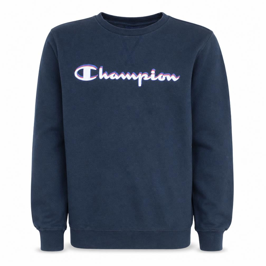 Champion Boys Black Crew Neck Sweatshirt XL 13-14 Years Cotton Blend Logo Casual