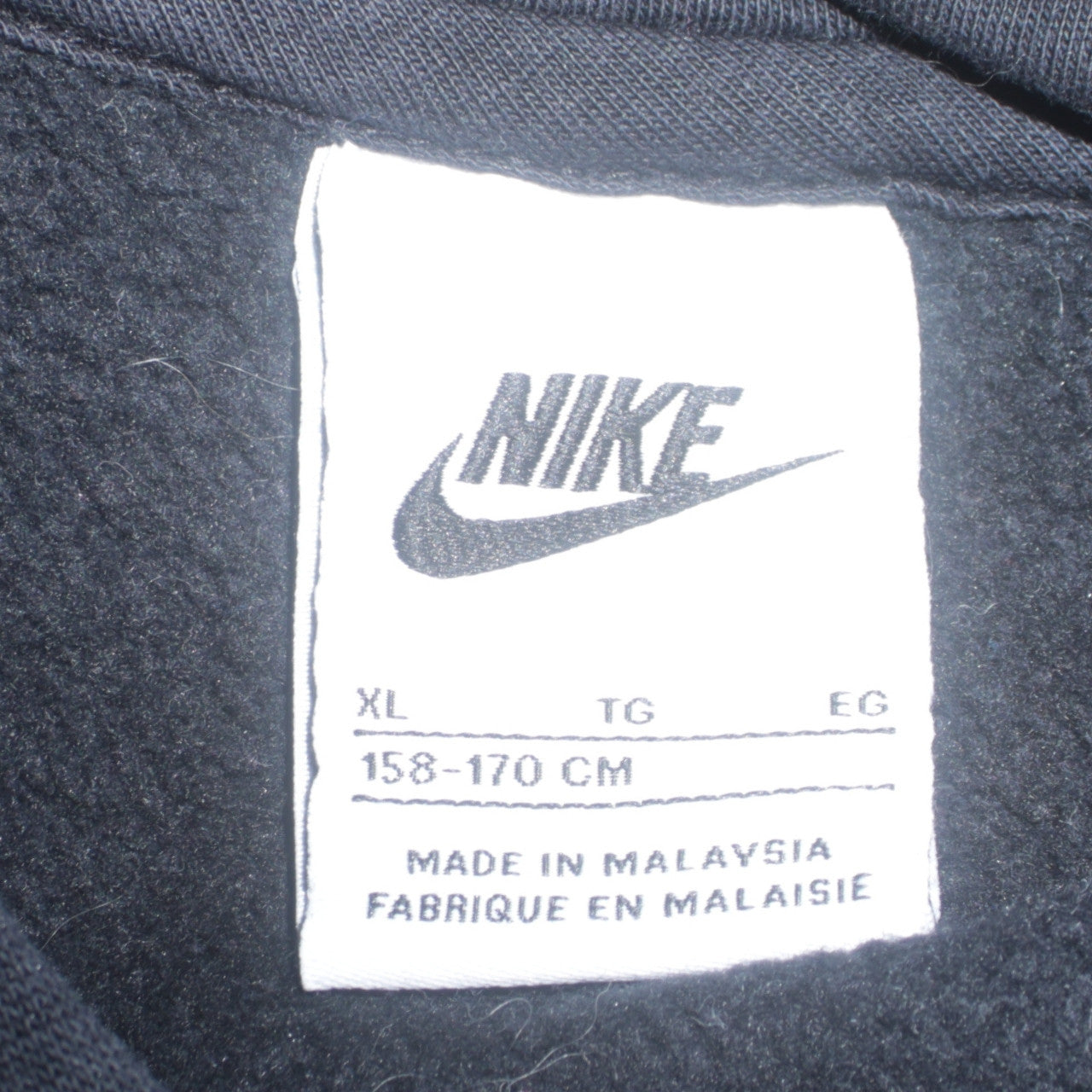 Nike Boys Black XL Pullover Hoodie with Multi Logo Print