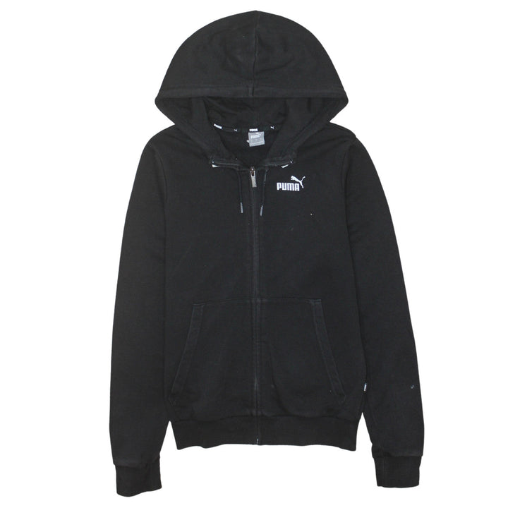 Puma Women's Black Full Zip Hoodie Small Cotton Blend Casual Wear