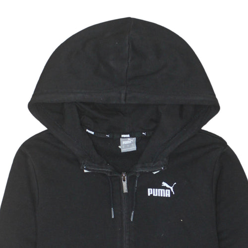 Puma Women's Black Full Zip Hoodie Small Cotton Blend Casual Wear