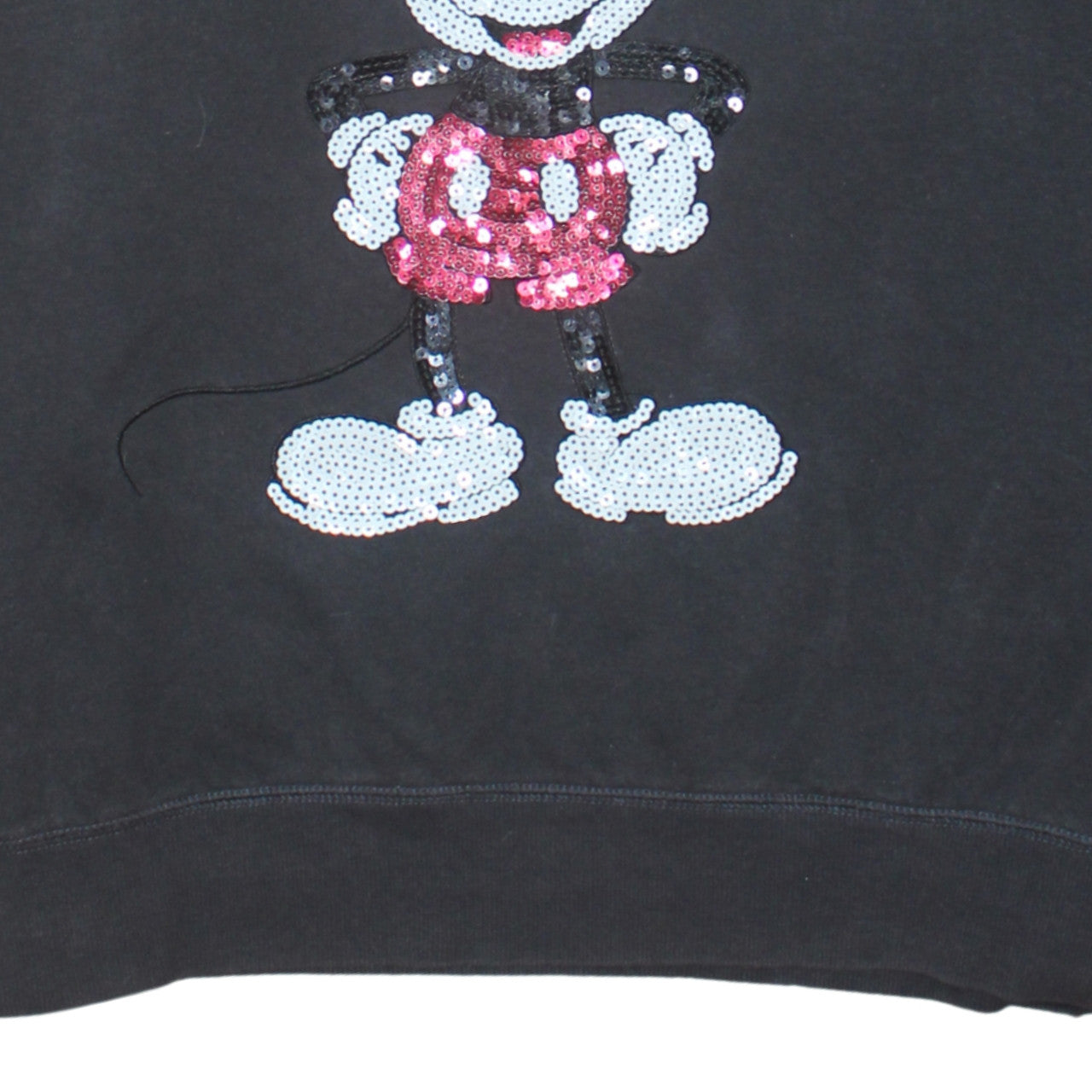 H&M Disney Womens Black Sequin Mickey Mouse Pullover Sweatshirt M