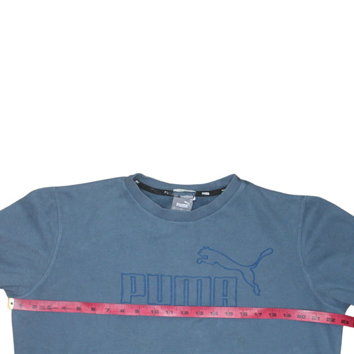 Puma Women's Blue Crew Neck Pullover Sweatshirt Medium