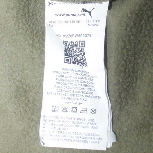 Puma Men's Green Full Zip Sweatshirt Jacket M Sportswear