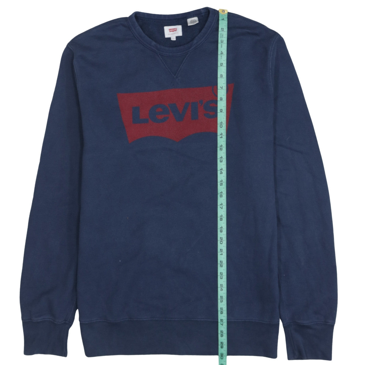 Levi's Mens Navy Blue Logo Crew Neck Sweatshirt Size L