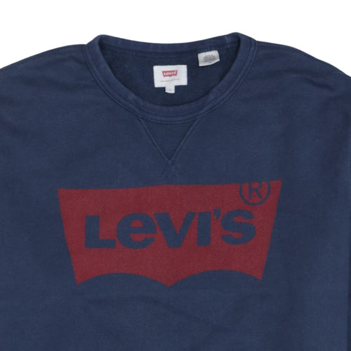 Levi's Mens Navy Blue Logo Crew Neck Sweatshirt Size L