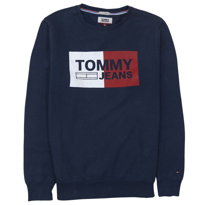 Tommy Jeans Men's Blue Logo Crew Neck Sweatshirt Size S Regular Fit