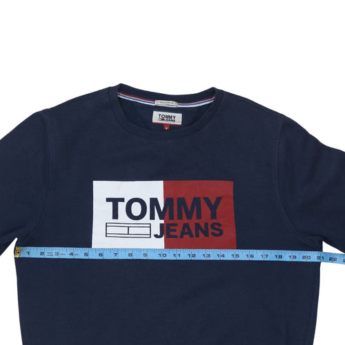 Tommy Jeans Men's Blue Logo Crew Neck Sweatshirt Size S Regular Fit