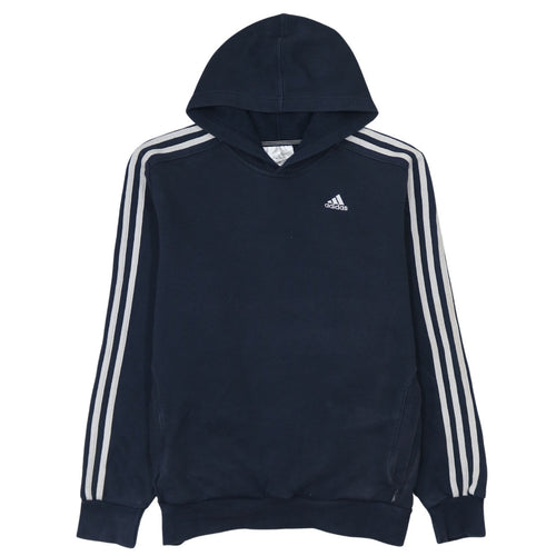 Adidas Men's Blue Pullover Hoodie L Sports Style Logo Sweatshirt