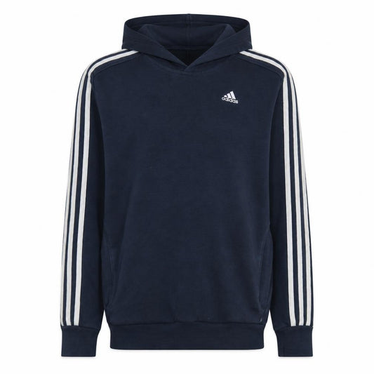 Front view of Adidas Men's Blue Pullover Hoodie L Sports Style Logo Sweatshirt