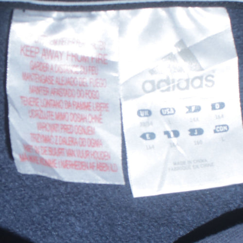 Adidas Men's Blue Pullover Hoodie L Sports Style Logo Sweatshirt