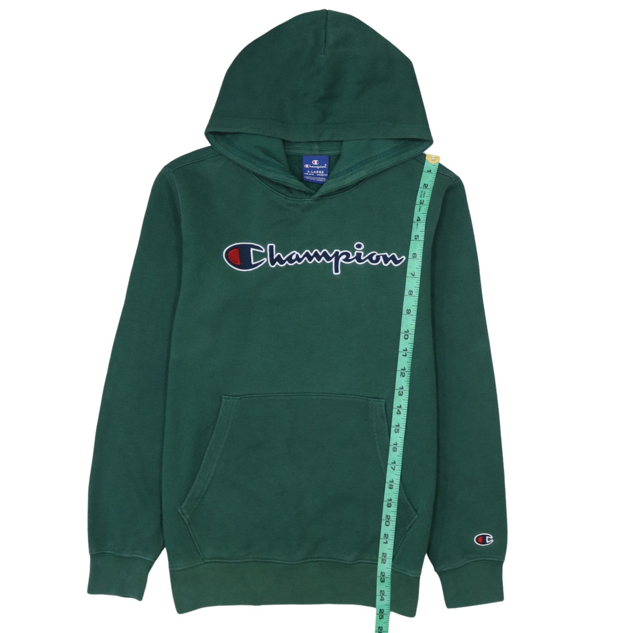 Champion Boys Green Pullover Hoodie XL 13-14 Years Fleece Lined Casual