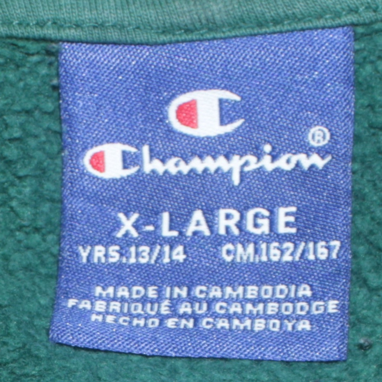 Champion Boys Green Pullover Hoodie XL 13-14 Years Fleece Lined Casual