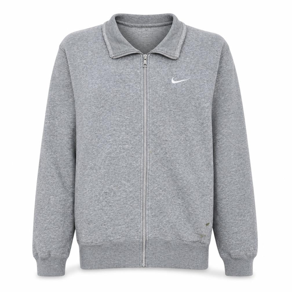 Front view of Nike Men's Grey Full Zip Sweatshirt Medium Classic Fit