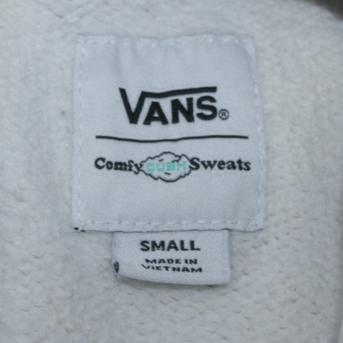 Vans Men’s White Small Pullover Hoodie ComfyCush Fleece Sweatshirt