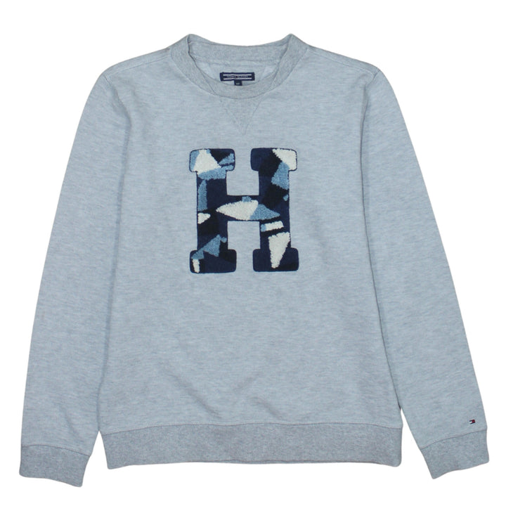 Tommy Hilfiger Boys Grey Pullover Sweatshirt Size 164 Crew Neck Logo